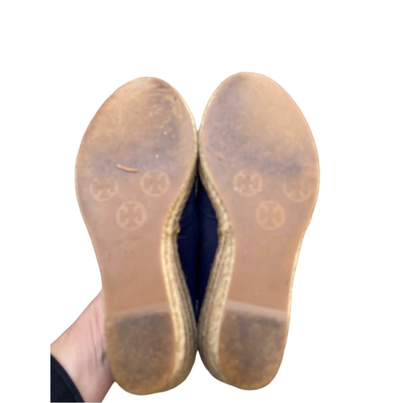 Tory Burch wedge navy espadrille shoes size 38 - Picture 6 of 7